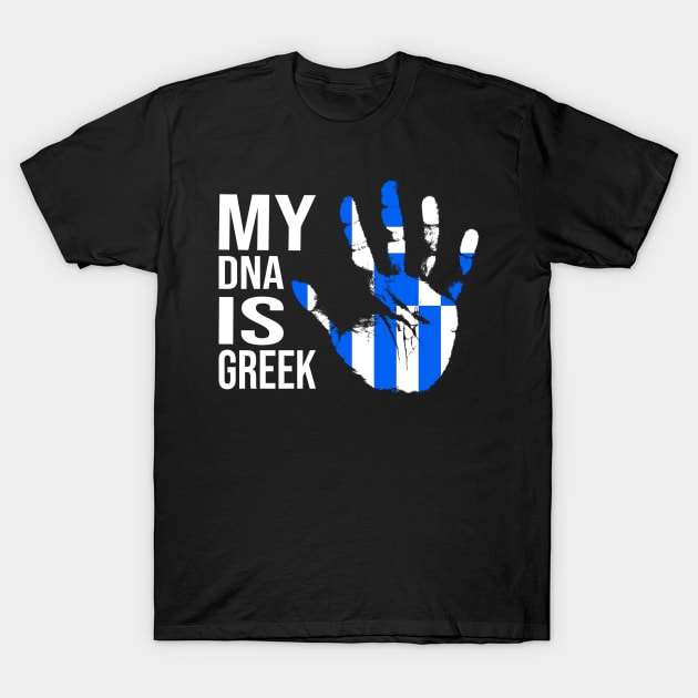 Greek Flag, My DNA Is Greek, Cool Greek Family T-Shirt by Jakavonis
